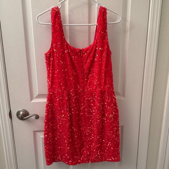 Helsi Rory Stretch Velvet Sequin Mini Dress - French Rose - Large - Picture 3 of 14